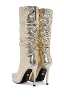 Women's Gold Thin Heeled Boots | Derimod