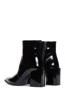 Women's Black Patent Leather Heeled Boots | Derimod