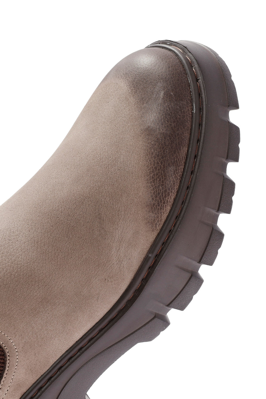 Men's Beige Nubuck Leather Chelsea Boots