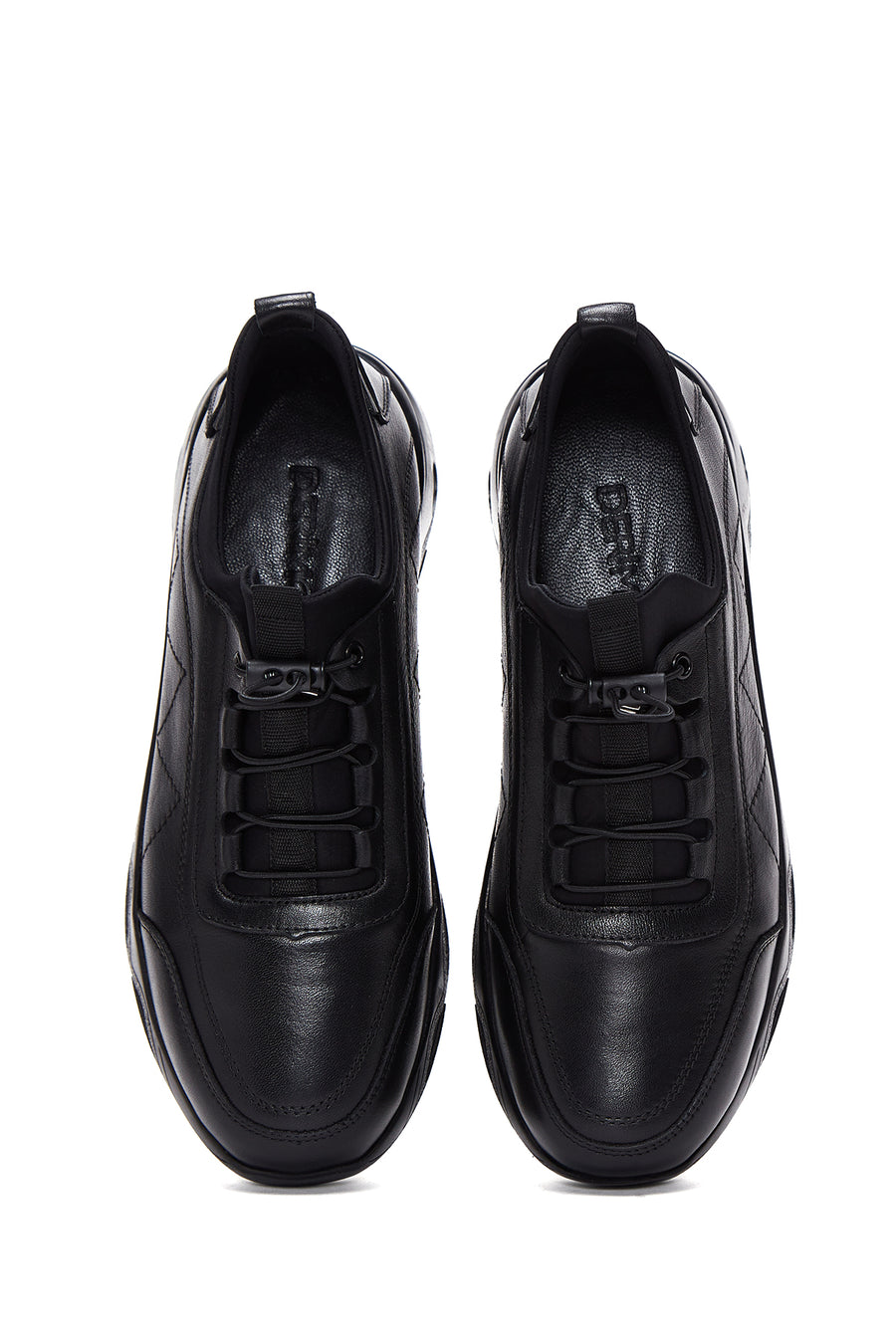 Erkek Siyah Deri Casual Sneaker