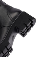 Women's Black Zippered Thick-Soled Leather Ankle Boots | Derimod