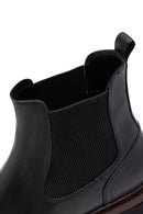 Male Black Thick-Soled Leather Chelsea Boots | Derimod