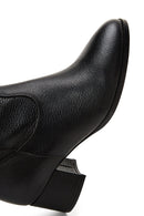 Women's Black Leather Cowboy Heeled Boots | Derimod