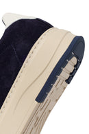 Erkek Lacivert Bağcıklı Kalın Tabanlı Süet Deri Sneaker | Derimod