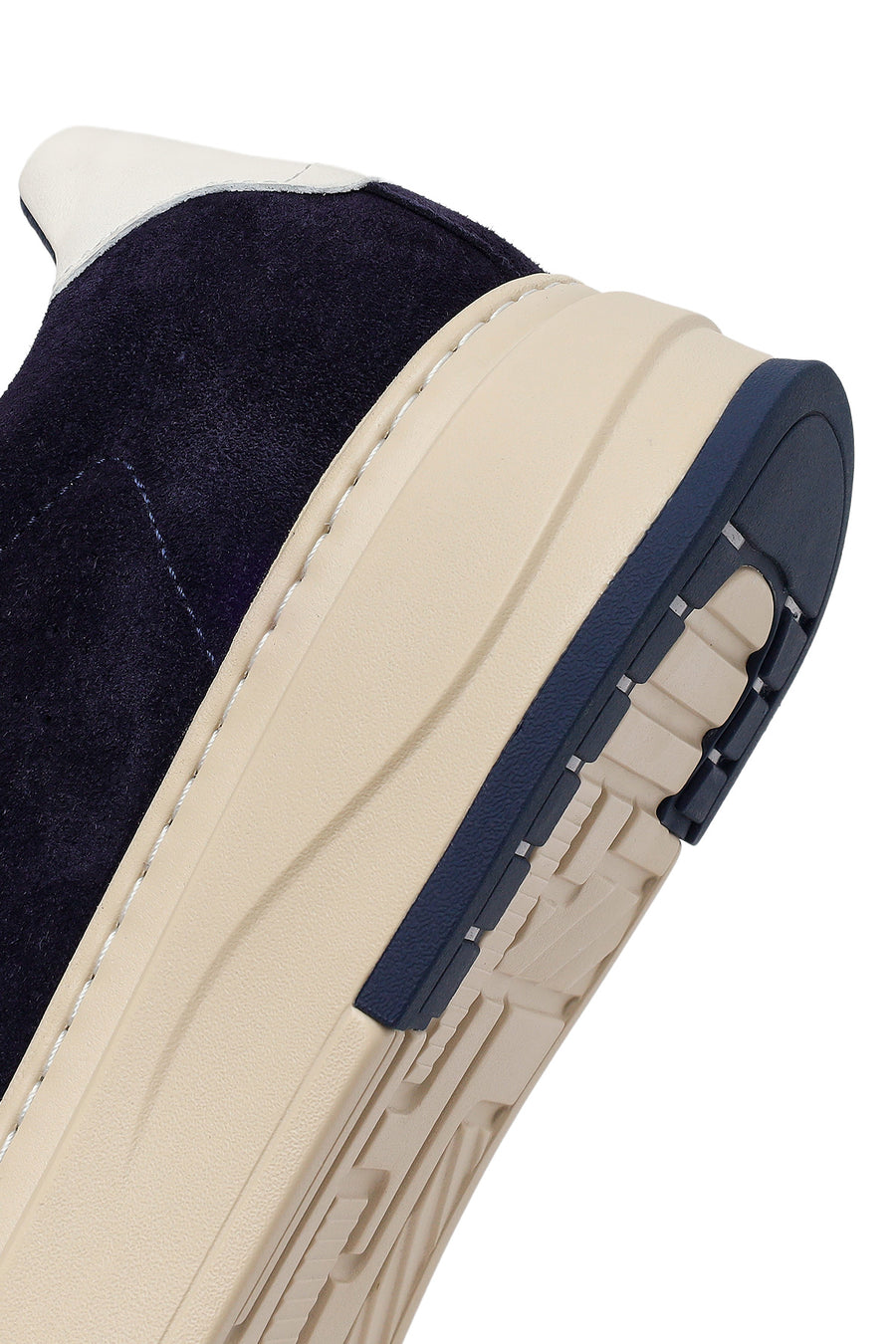 Erkek Lacivert Bağcıklı Kalın Tabanlı Süet Deri Sneaker