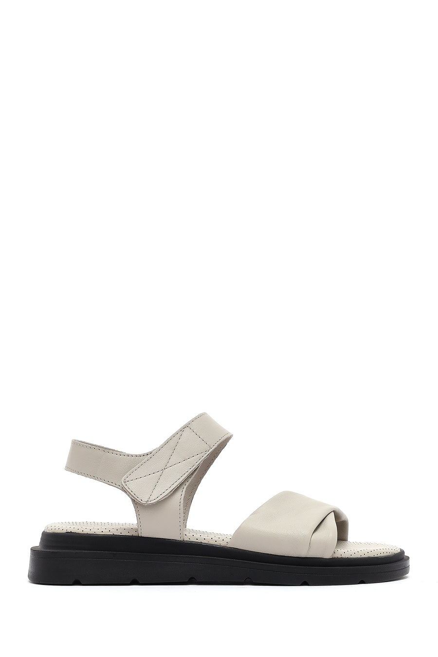 
Women's Gray Strapped Leather Sandal
 25SFD362218 | Derimod