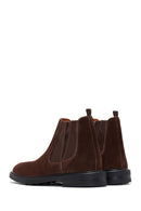 Men's Brown Suede Leather Chelsea Boots | Derimod
