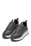 Geox Woman Grey Laced Thick Soled Fabric Sneakers | Derimod