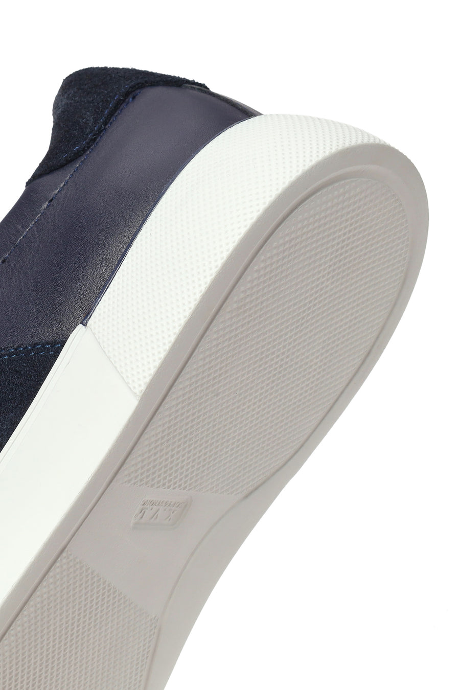 Erkek Lacivert Bağcıklı Deri Sneaker