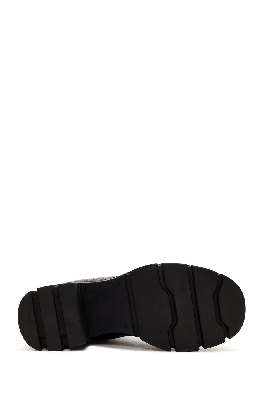 Women's Black Zippered Thick Heeled Leather Boots