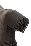 Woman Mink Suede Zippered Heels Leather Boat | Derimod