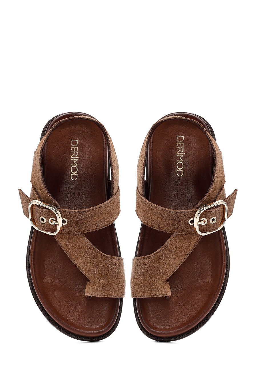 Women's Mink Suede Leather Flip Flop Sandals