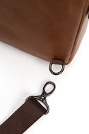 Male Brown Mini Leather Handbag | Derimod