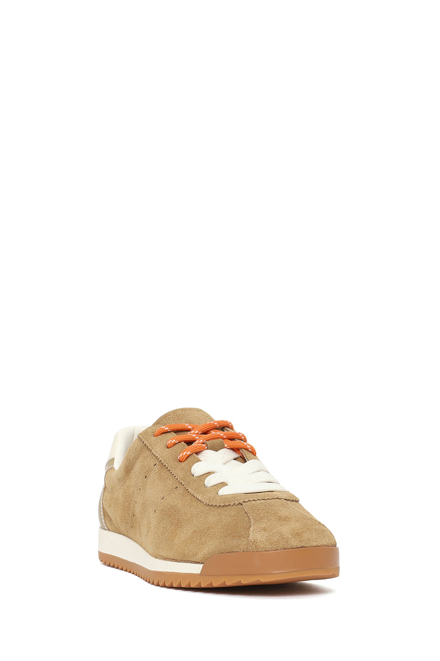 Women's Beige Lace-Up Suede Leather Sneaker