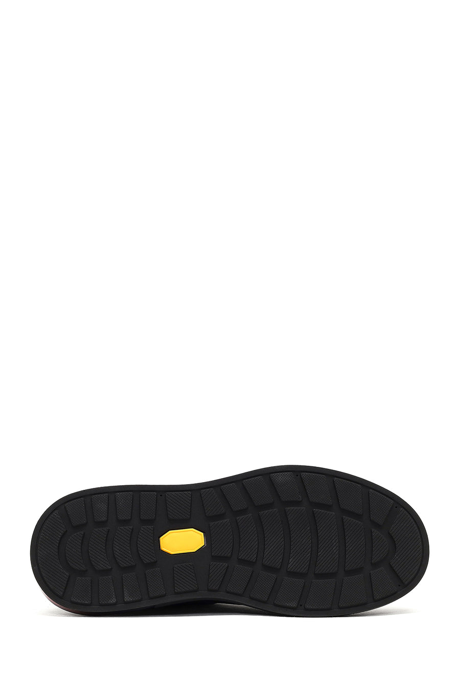Erkek Lacivert Bağcıklı Kalın Tabanlı Deri Sneaker