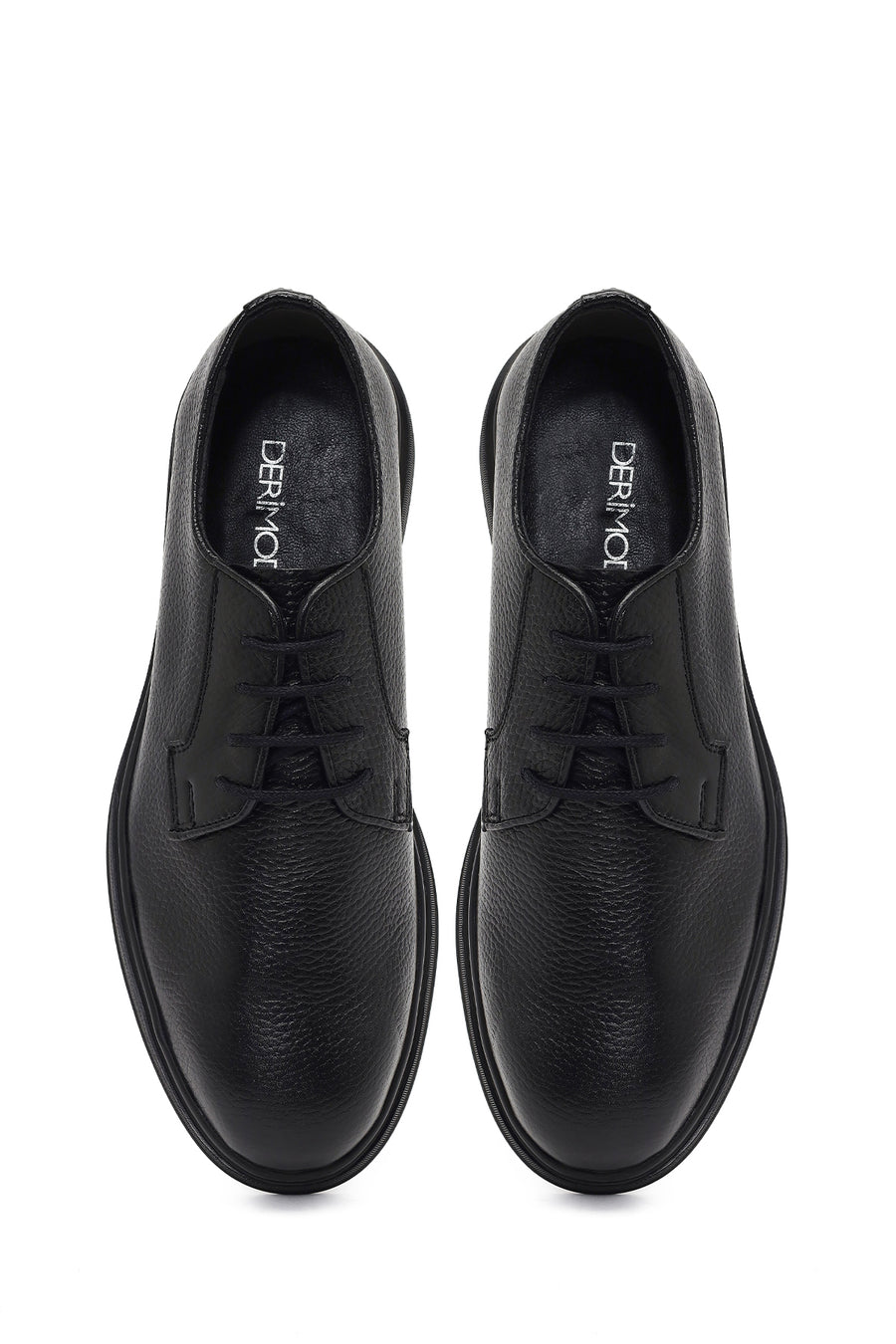 Men's Black Lace-Up Leather Casual Shoes
