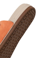 Woman Orange Strapped Nubuck Leather Slipper | Derimod