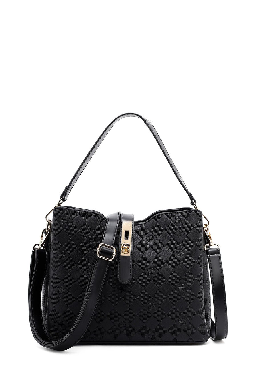 Women's Black Long Strap Printed Classic Shoulder Bag 25SBD202826 | Derimod