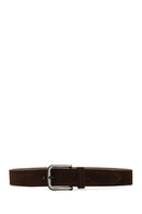 Male Brown Suede Belt | Derimod