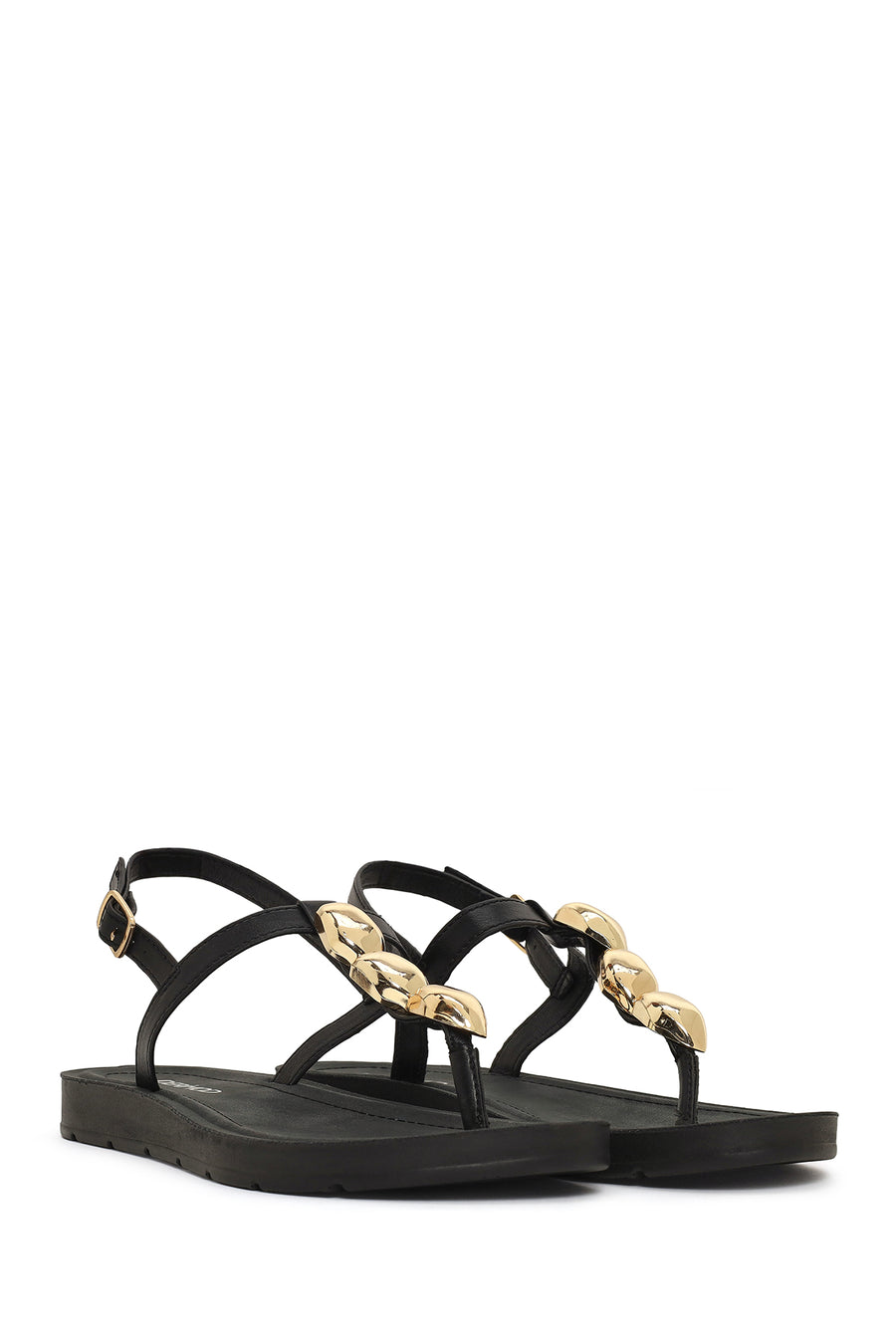 Woman Black Accessory Thong Sandals