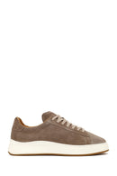Male Beige Lace-Up Thick-Soled Suede Leather Sneaker | Derimod