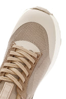Derimod Zero Men's Beige Lace-Up Thick Soled Fabric Sneaker | Derimod