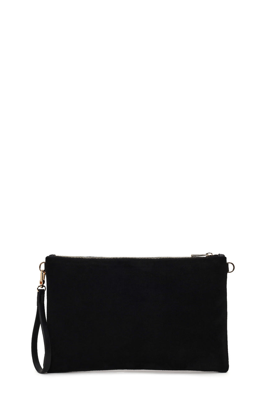 Woman Black Braided Chain-Strap Clutch Bag