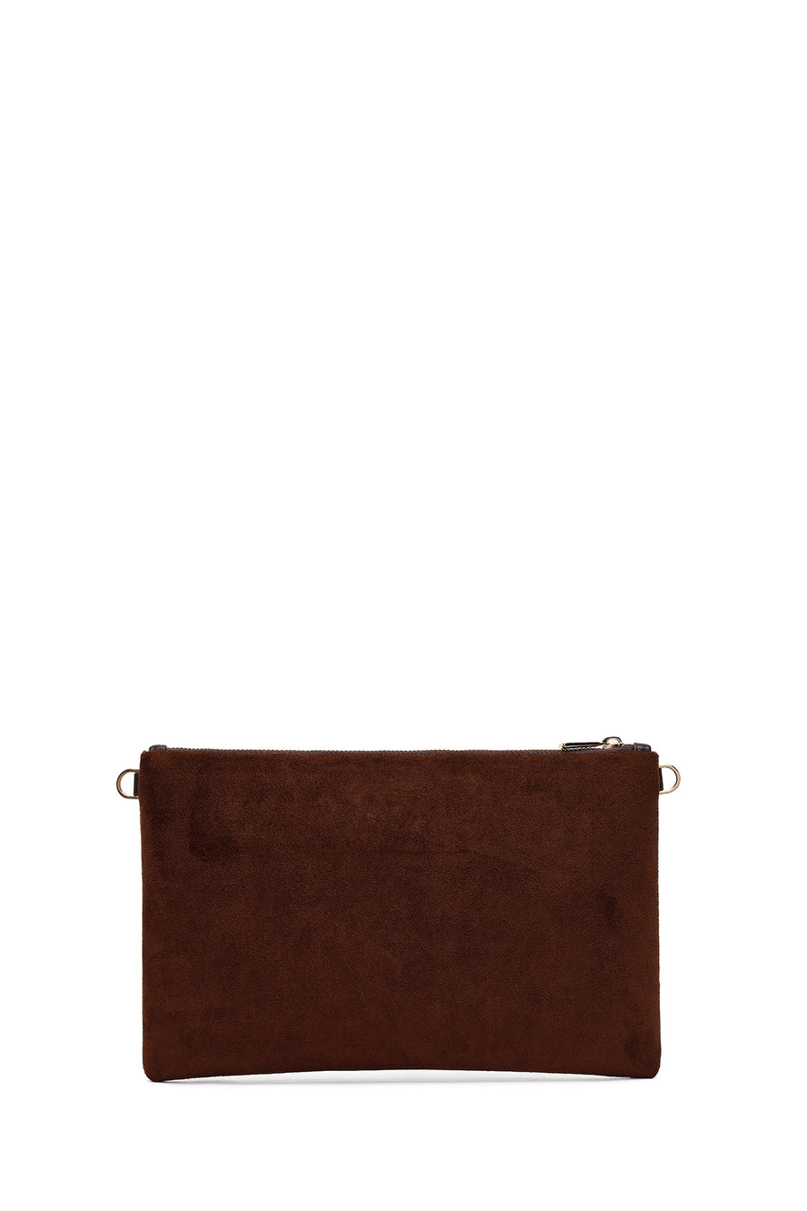 Woman Brown Chain Strap Braided Clutch Bag