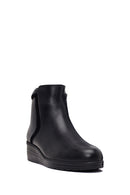 Woman Black Zip Closure Leather Comfort Boots | Derimod