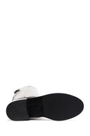 Women's Black Zippered Buckle Detailed Leather Boots | Derimod