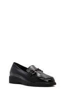 Woman Black Buckled Patent Leather Leather Comfort Loafer | Derimod