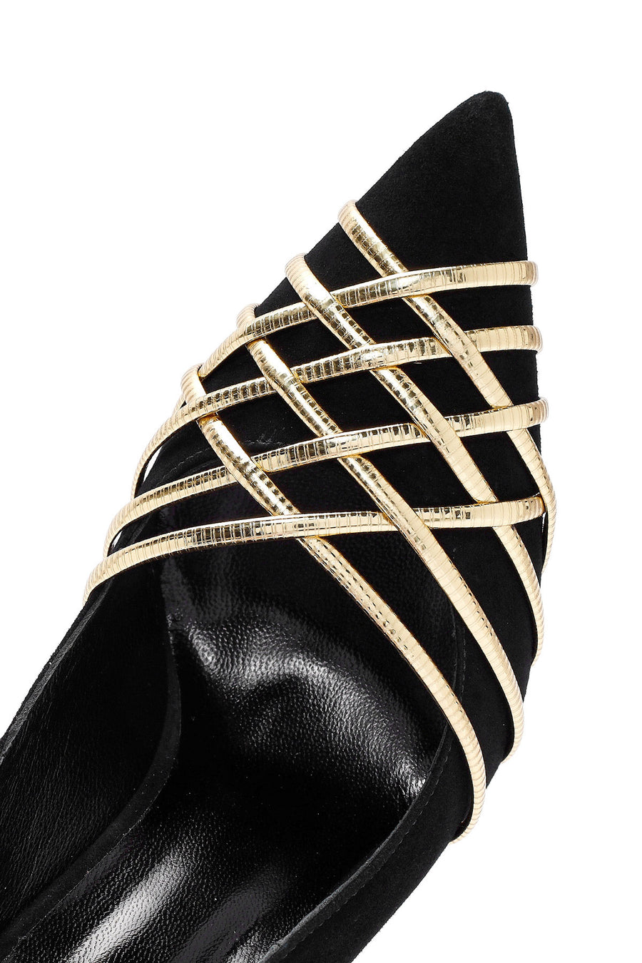 Women's Black Thin Heel Suede Leather Stiletto