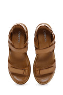 Kadın Taba Deri Comfort Sandalet | Derimod