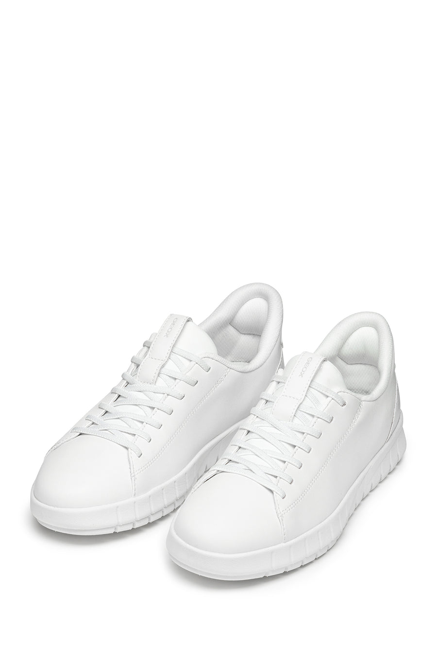 Geox Men White U Flextrıde Plus Lace-up Leather Sneaker