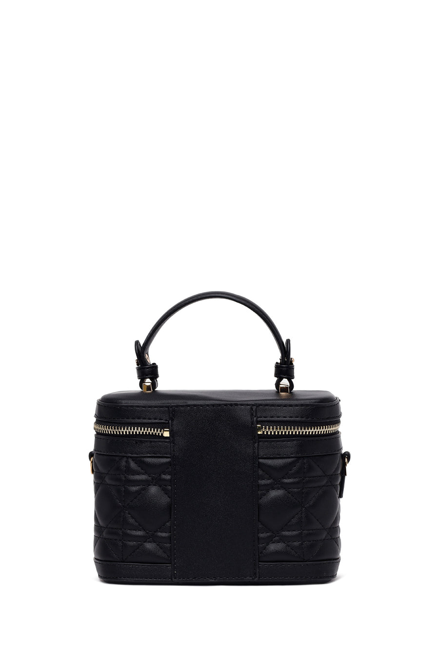 Woman Black Long-Strap Quilted Mini Shoulder Bag