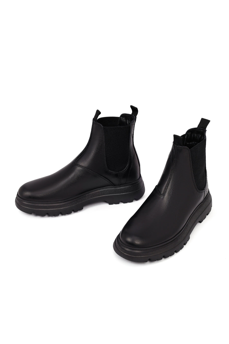 Male Black Leather Chelsea Boots