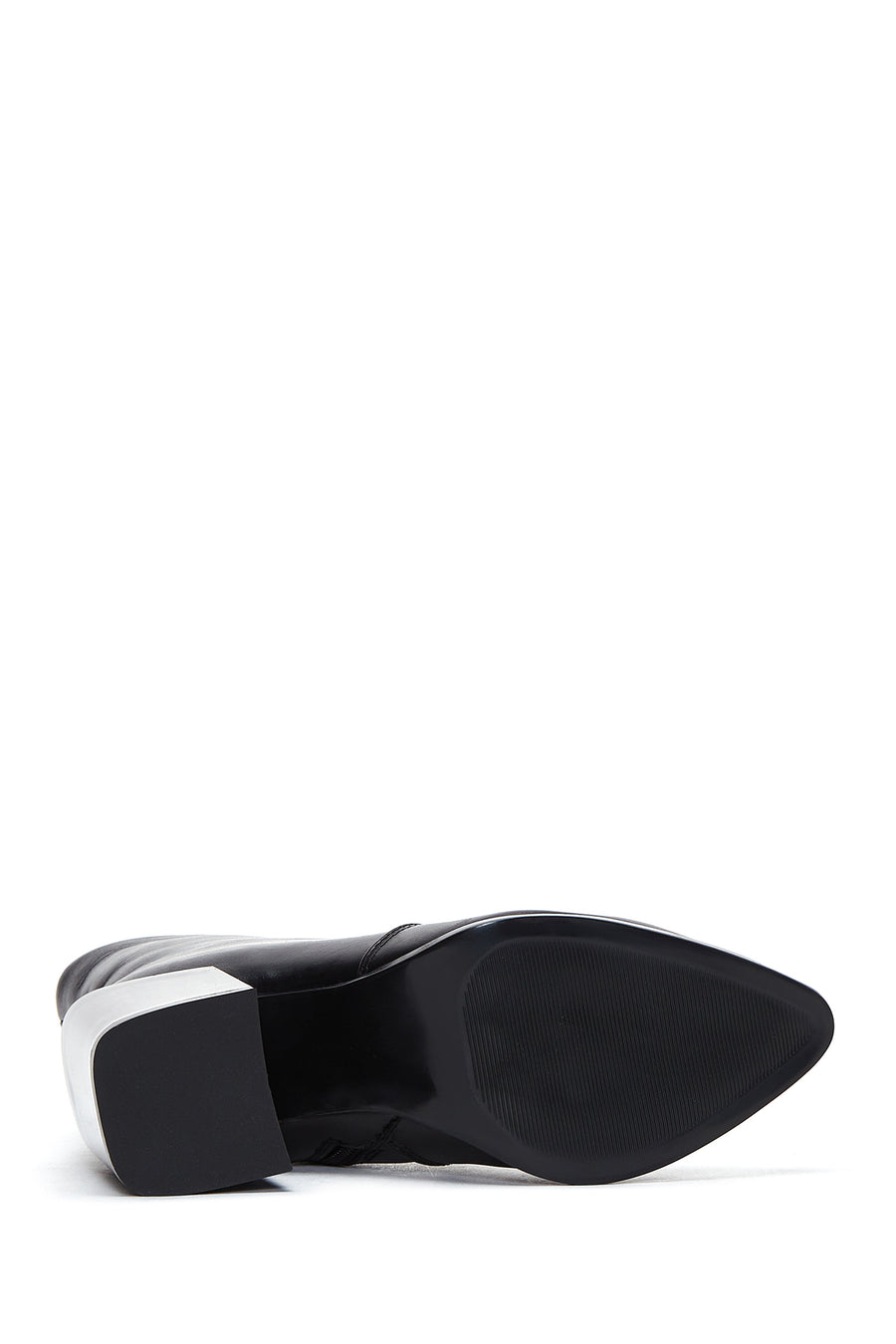 Women's Black Leather Heeled Classic Boots