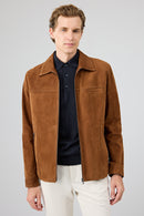 Mark Men's Brown Suede Leather Jacket | Derimod