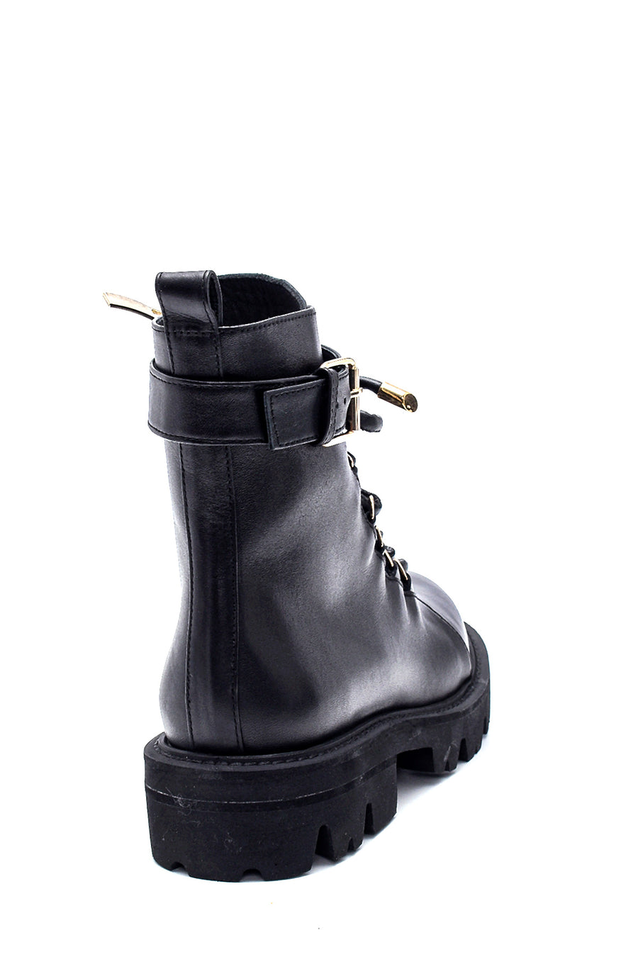 Women's Leather Buckle Detailed Boots