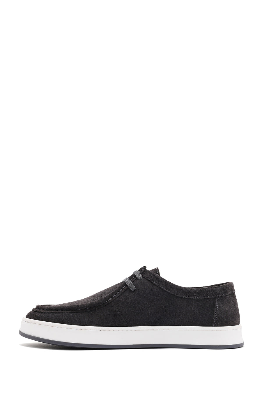 Men's Gray Lace-up Suede Leather Casual Shoes