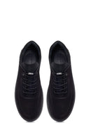 Male Black Lace-Up Nubuck Leather Casual Sneakers | Derimod