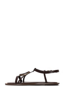 Woman Brown Stone-Embellished Sandal | Derimod