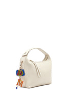 Women's Cream Long Strap Printed Charm Handbag | Derimod
