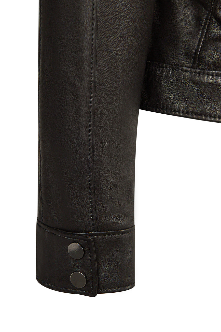 Victoria Woman Black Short Leather Jacket