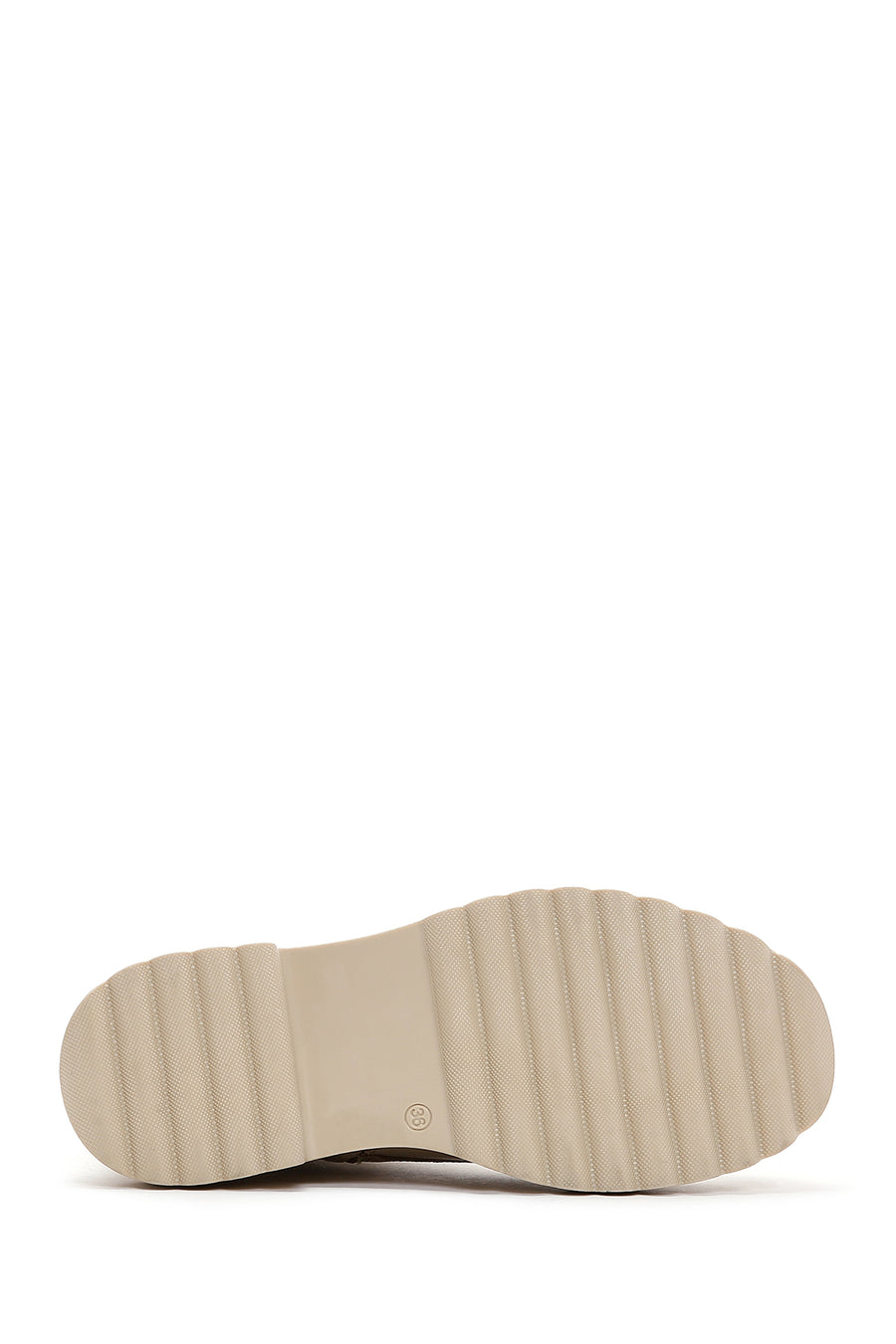 Women's Cream Zippered Leather Combat Boots