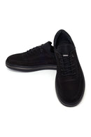 Male Black Lace-Up Nubuck Leather Casual Sneakers | Derimod
