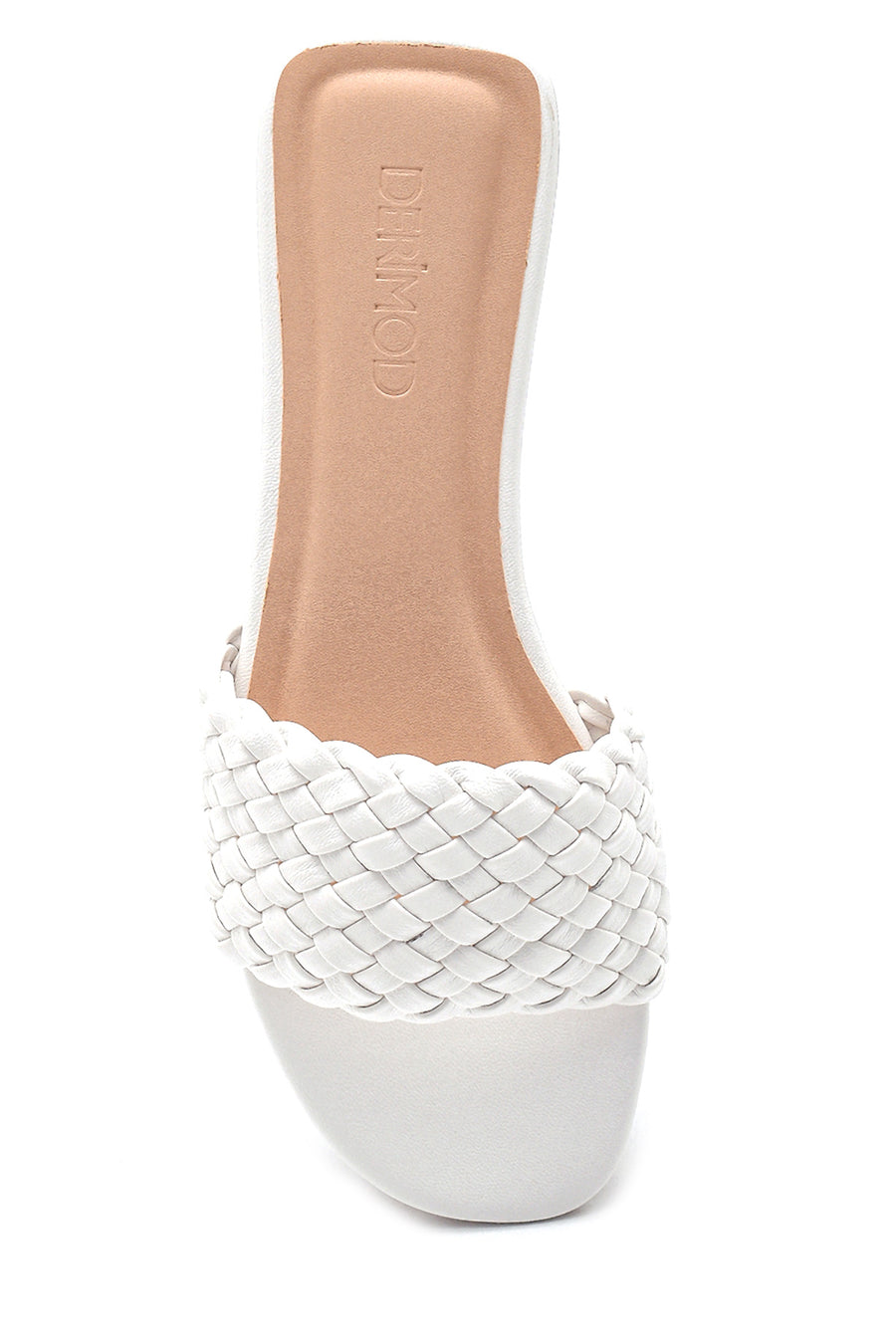 Women's White Braided Casual Flat Slippers