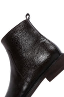 Men's Brown Zippered Leather Casual Boots | Derimod