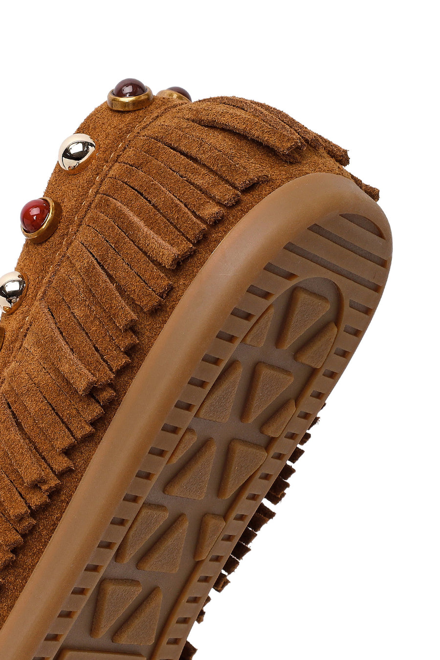 Women's Tan Tassel Suede Leather Loafer