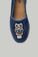 Blue Women's Espadrille with Owl | Derimod